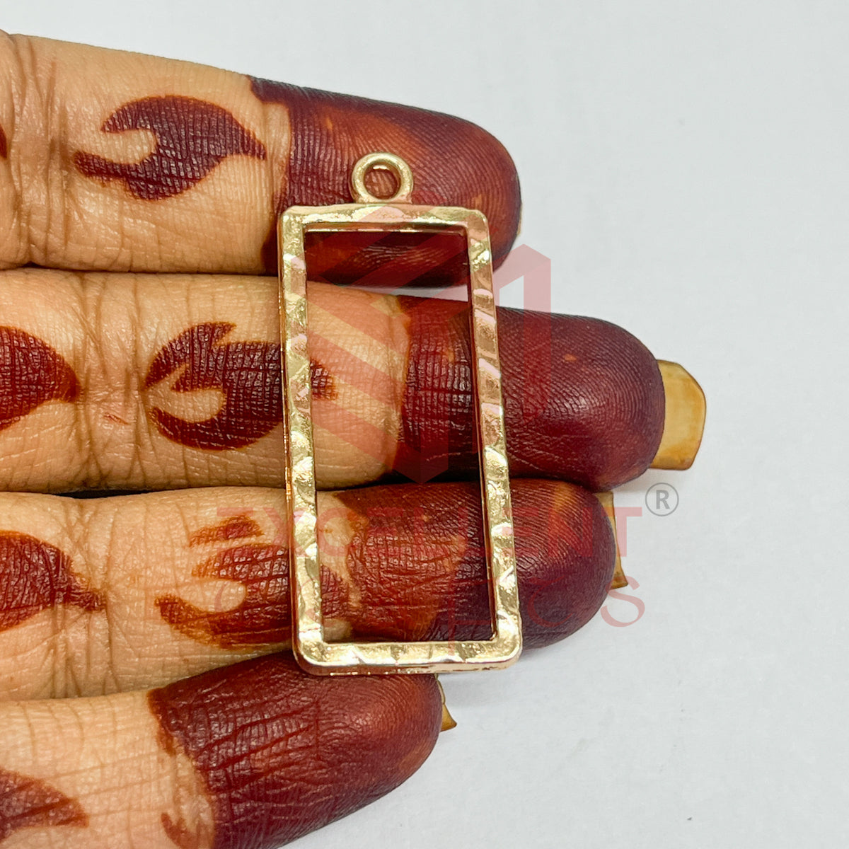 Long Rectangle Shape Geometric Texture Pendant Bezel