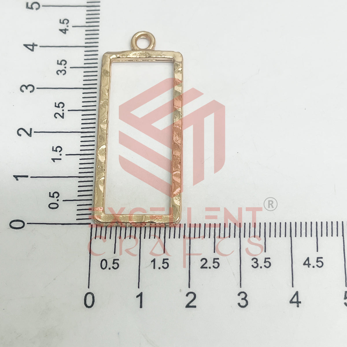 Long Rectangle Shape Geometric Texture Pendant Bezel