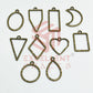 Mix Shapes Geometric Texture Pendant Bezel Set