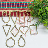Mix Shapes Geometric Texture Pendant Bezel Set