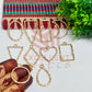 Mix Shapes Geometric Texture Pendant Bezel Set