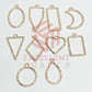 Mix Shapes Geometric Texture Pendant Bezel Set