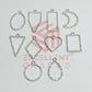 Mix Shapes Geometric Texture Pendant Bezel Set