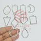 Mix Shapes Geometric Texture Pendant Bezel Set