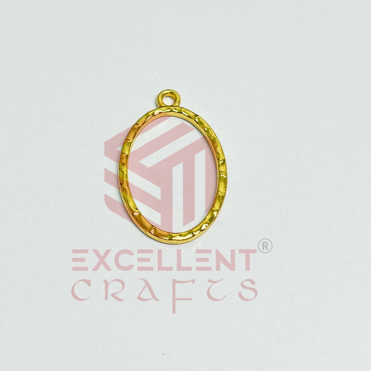 Oval Shape Geometric Texture Pendant Bezel