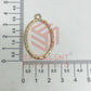 Oval Shape Geometric Texture Pendant Bezel