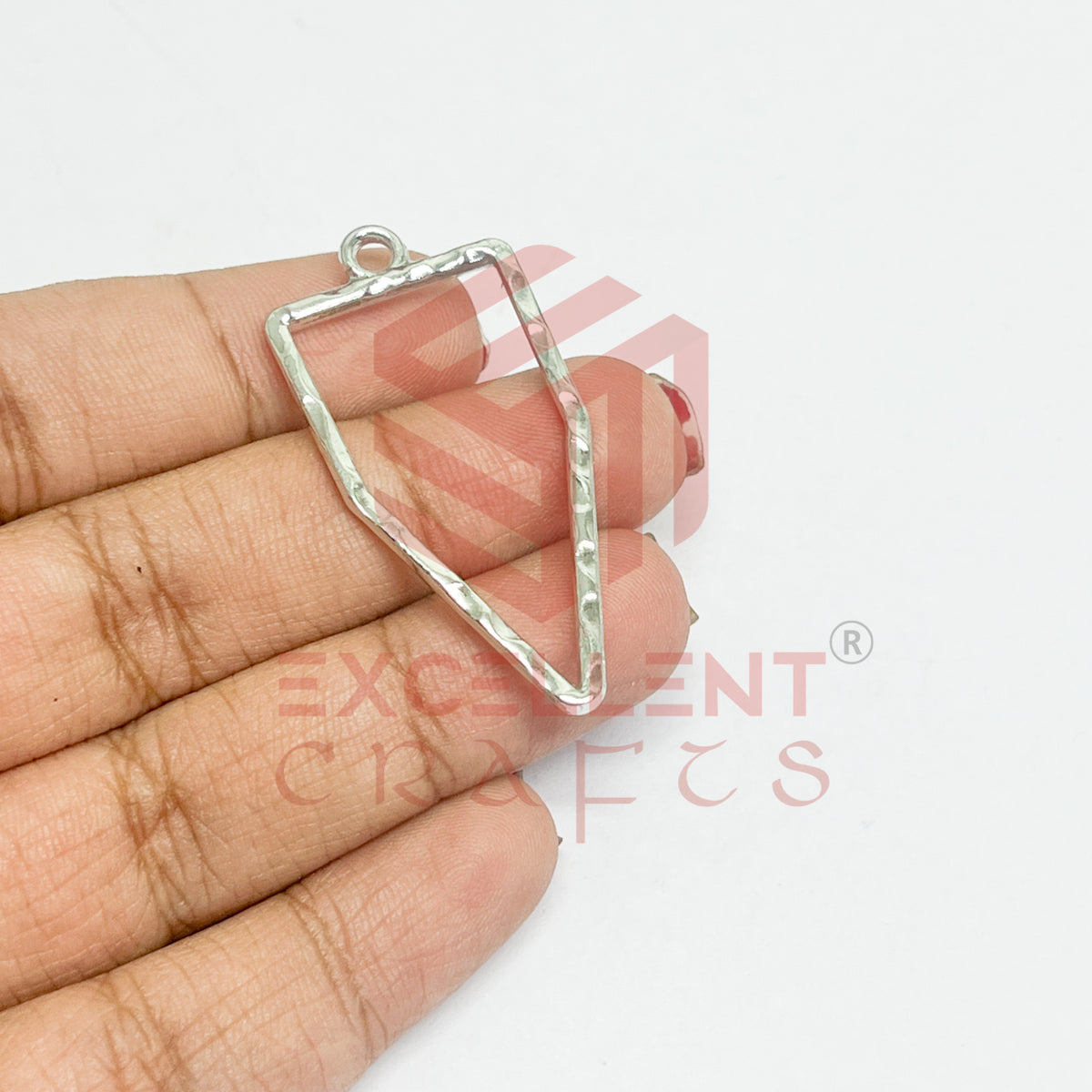 Pentagon Shape Geometric Texture Pendant Bezel