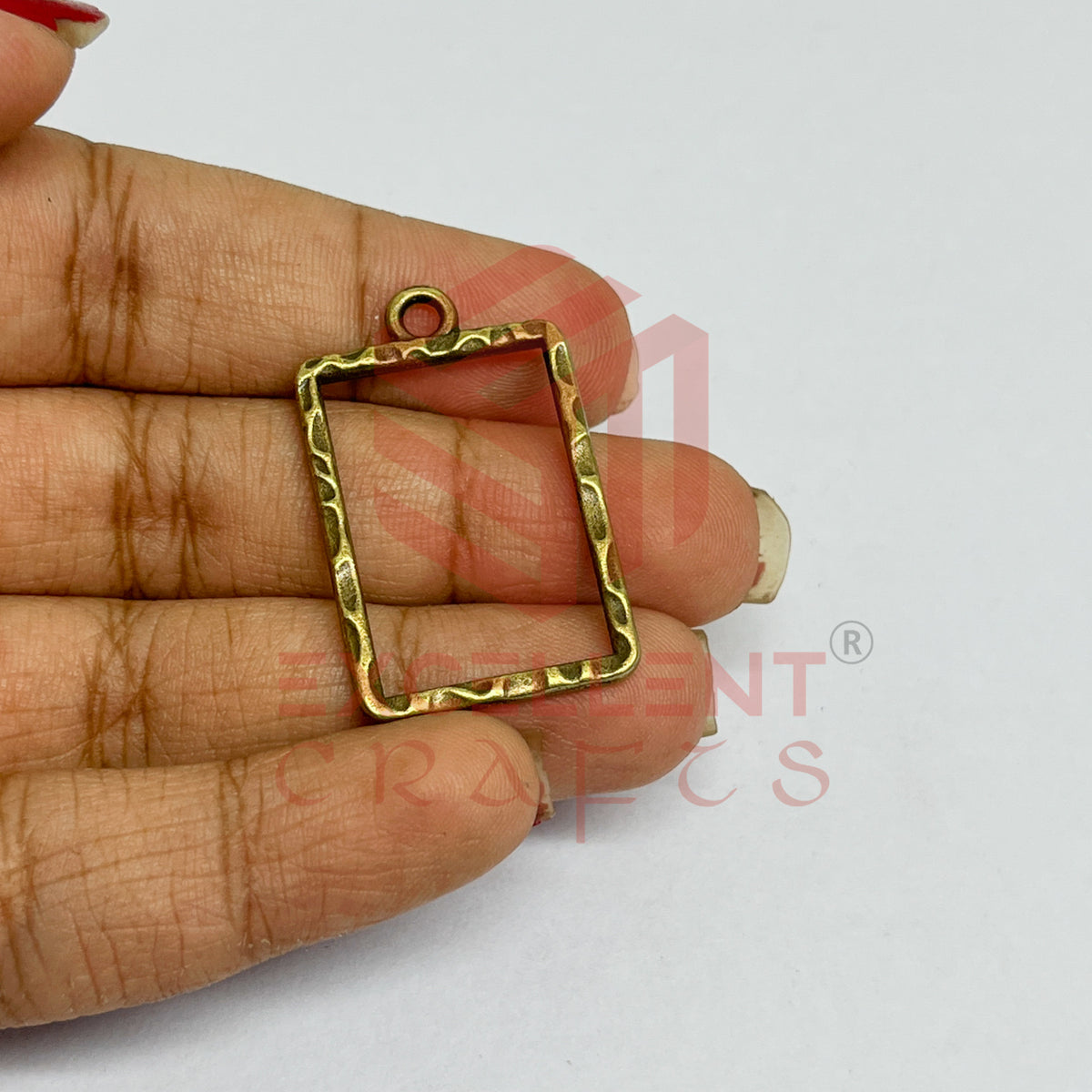 Rectangle Shape Geometric Texture Pendant Bezel
