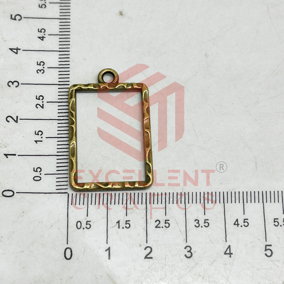 Rectangle Shape Geometric Texture Pendant Bezel