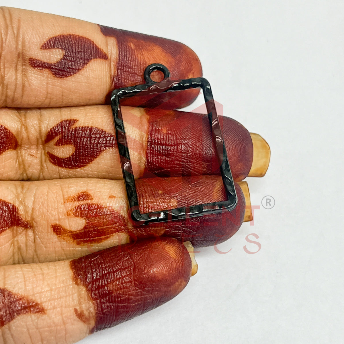 Rectangle Shape Geometric Texture Pendant Bezel