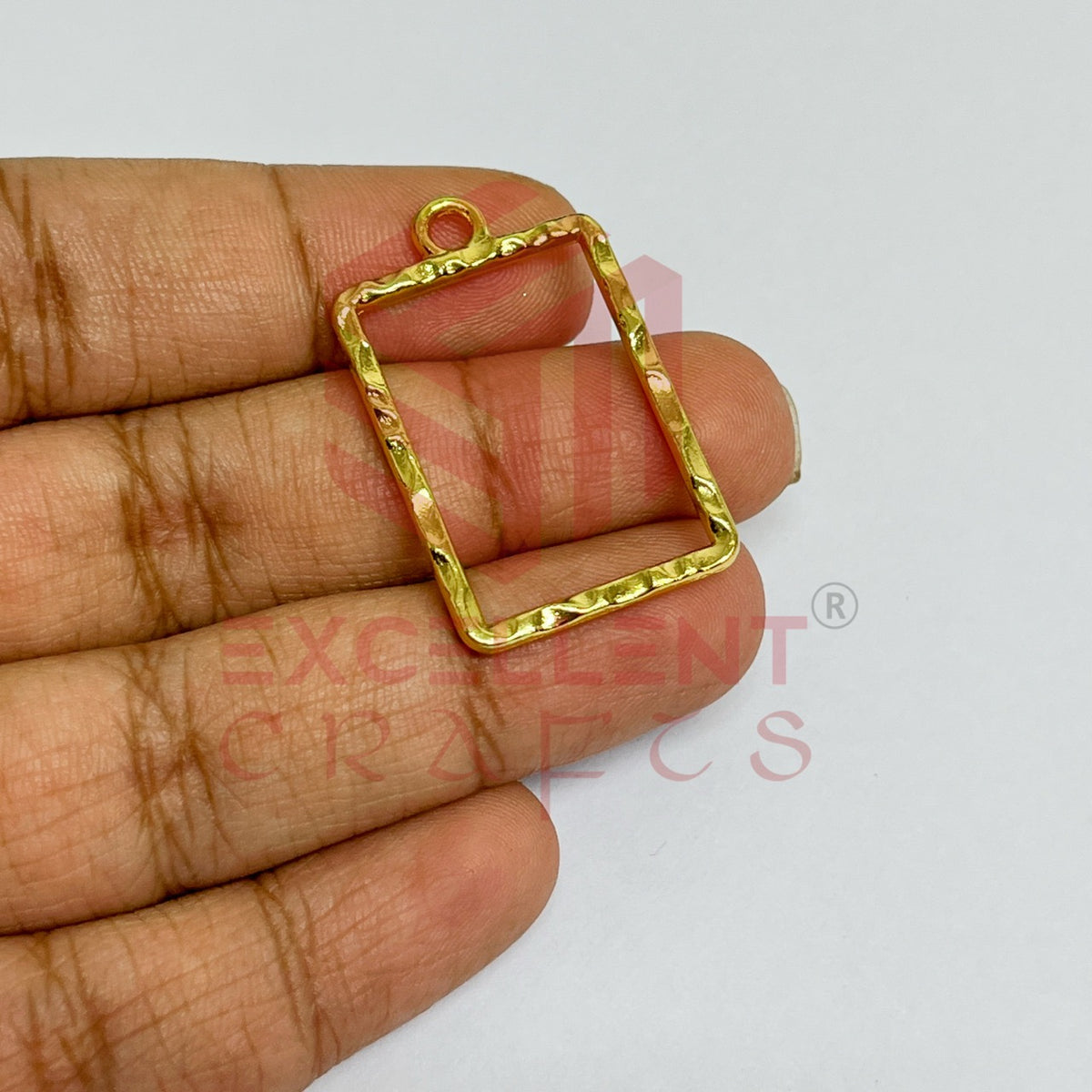 Rectangle Shape Geometric Texture Pendant Bezel