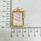 Rectangle Shape Geometric Texture Pendant Bezel