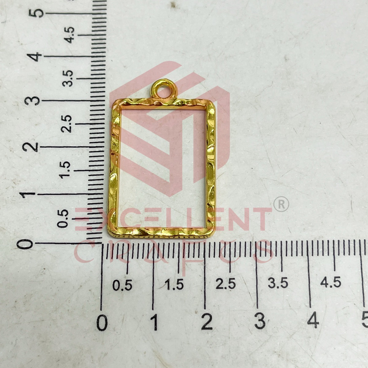 Rectangle Shape Geometric Texture Pendant Bezel