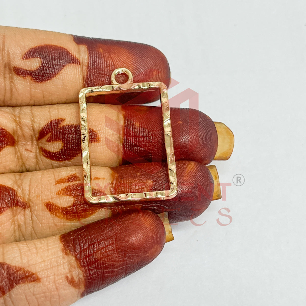 Rectangle Shape Geometric Texture Pendant Bezel