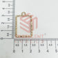 Rectangle Shape Geometric Texture Pendant Bezel