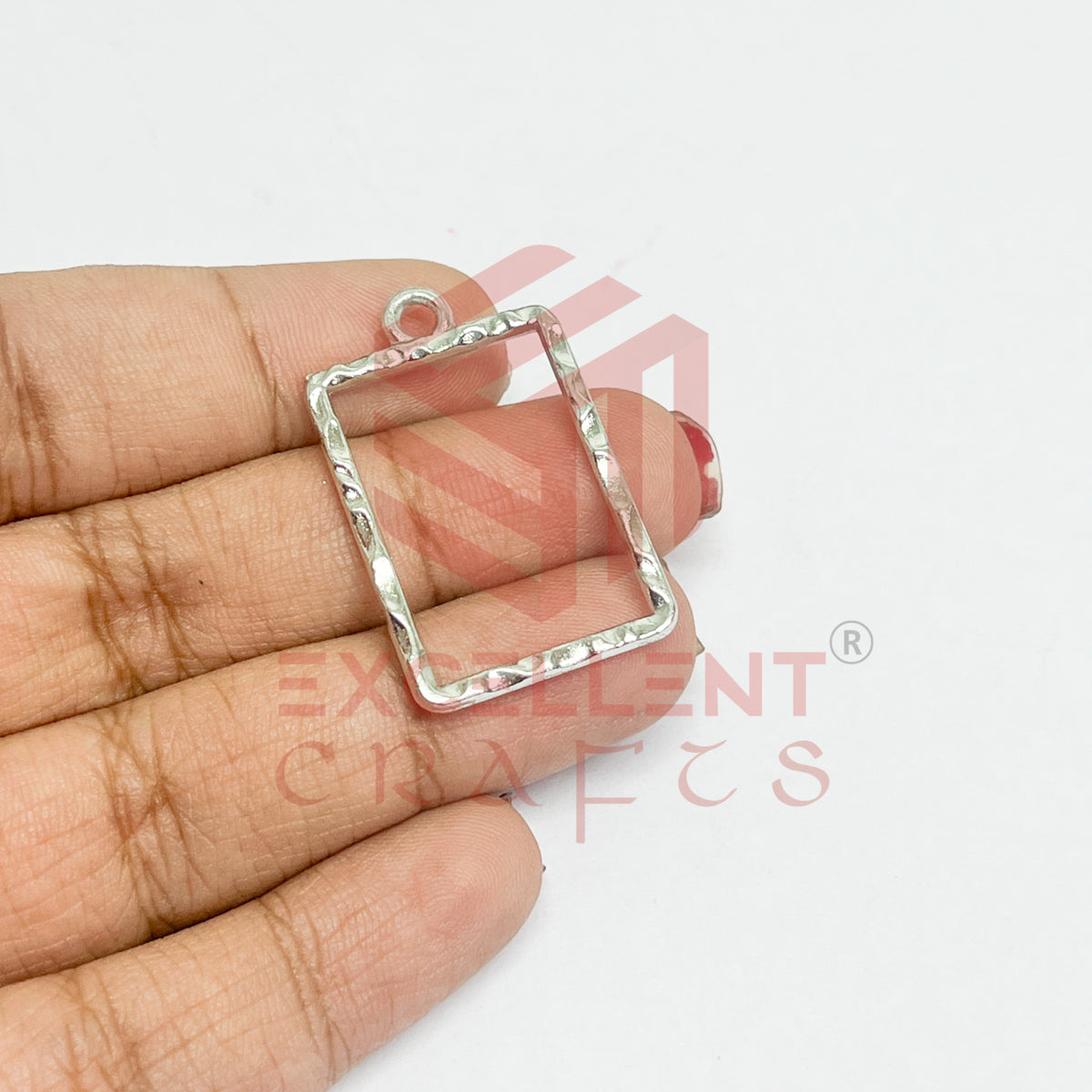 Rectangle Shape Geometric Texture Pendant Bezel