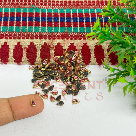 3x5mm Teardop Shape Glass Kundan Stones-100 Pcs