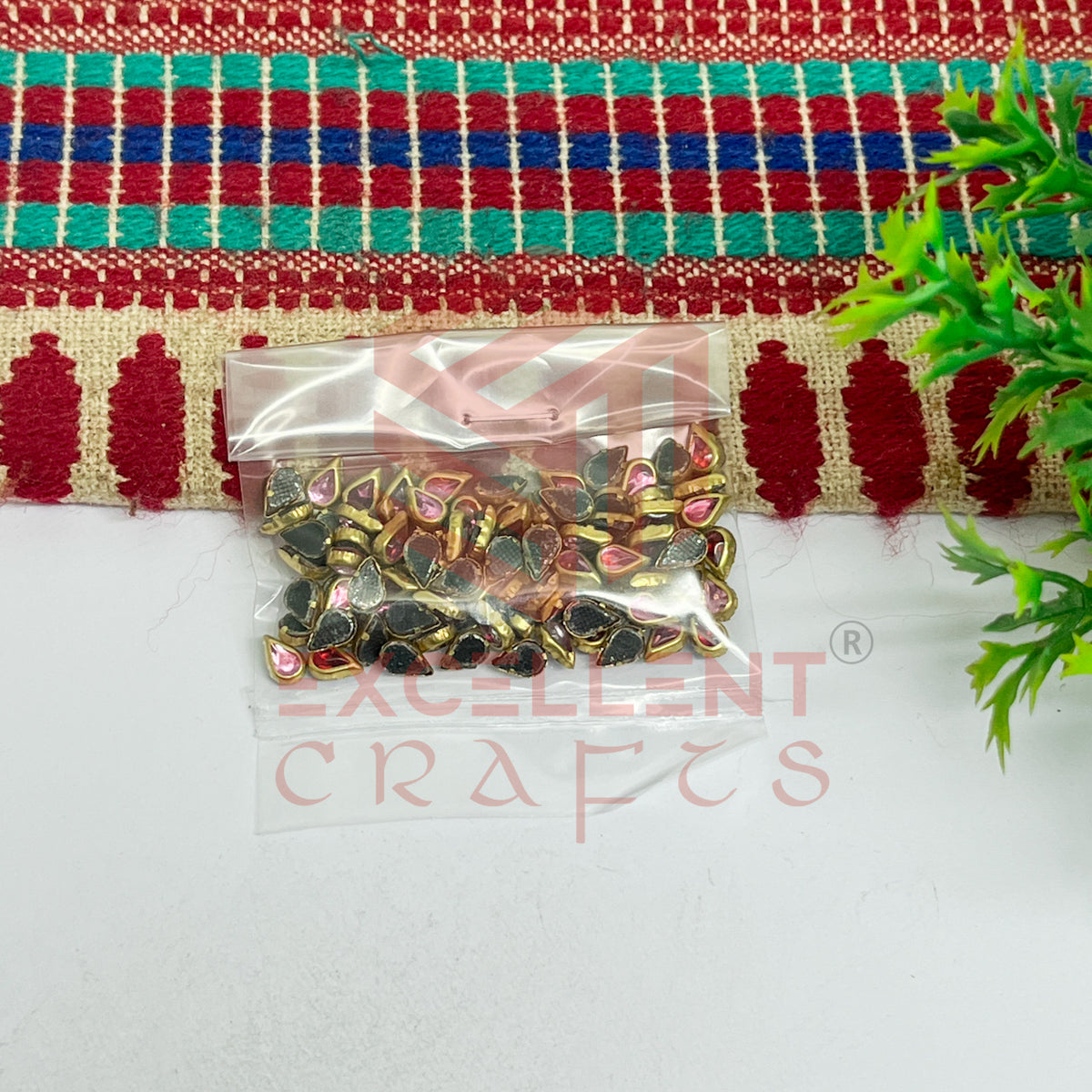 3x5mm Teardop Shape Glass Kundan Stones-100 Pcs