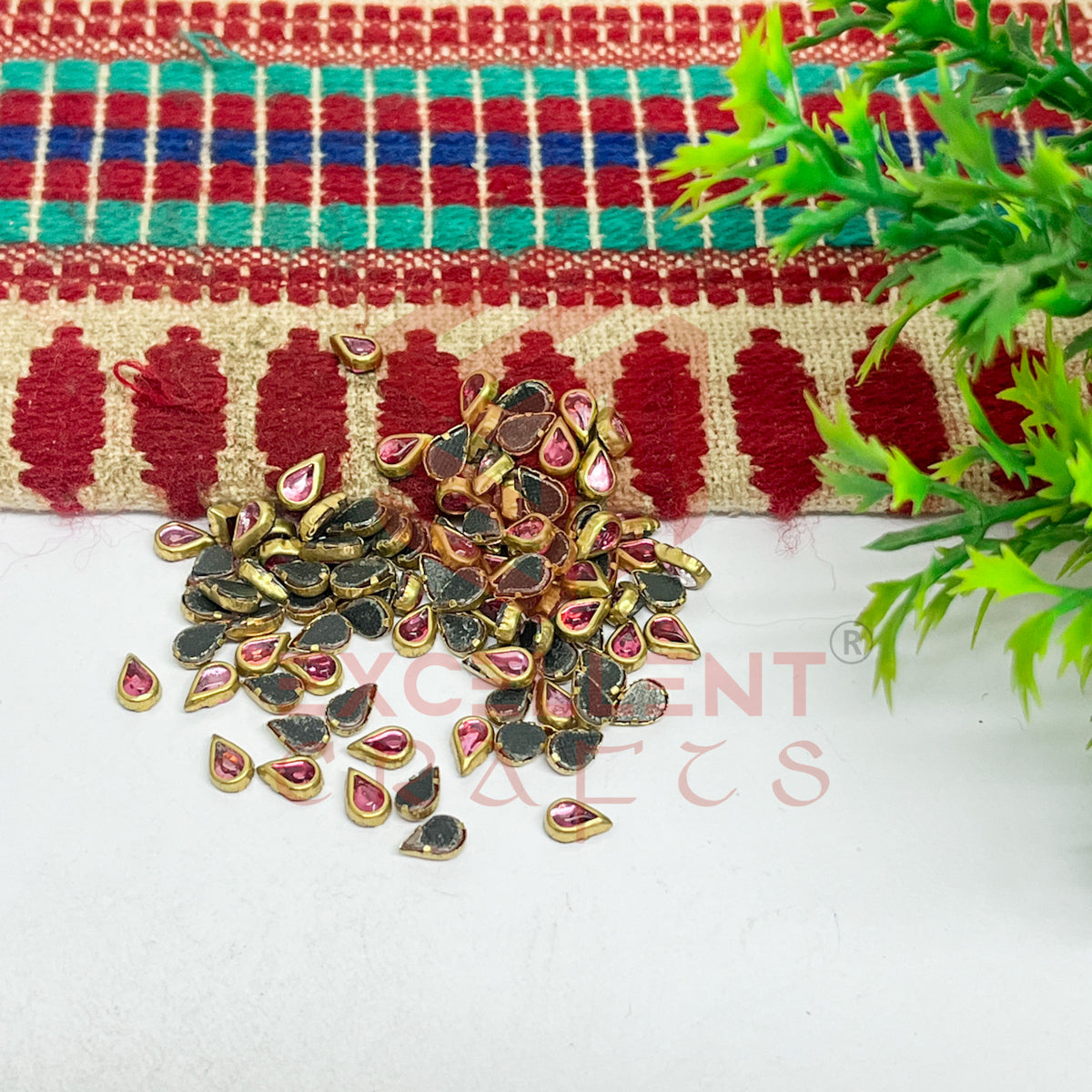 3x5mm Teardop Shape Glass Kundan Stones-100 Pcs