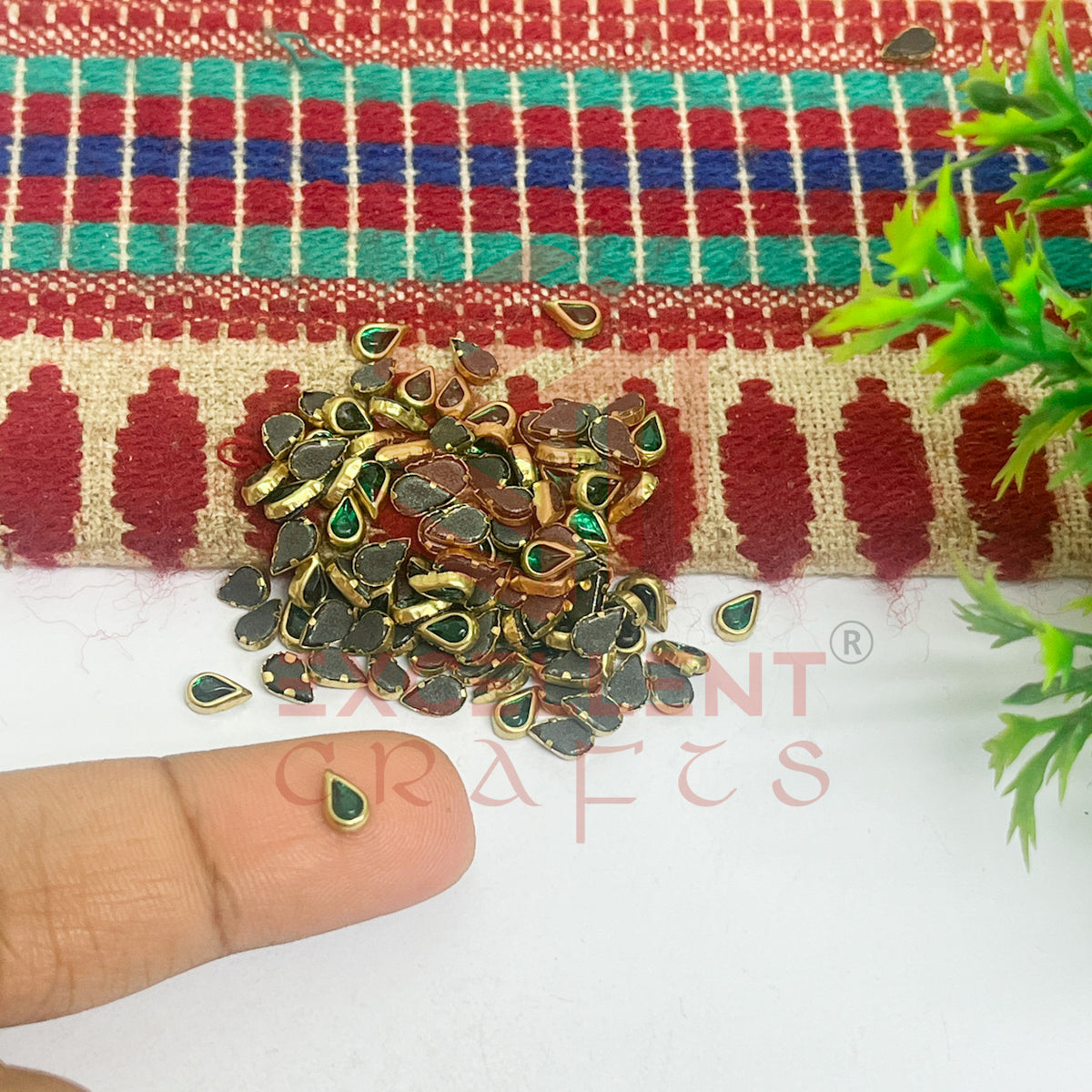 3x5mm Teardop Shape Glass Kundan Stones-100 Pcs
