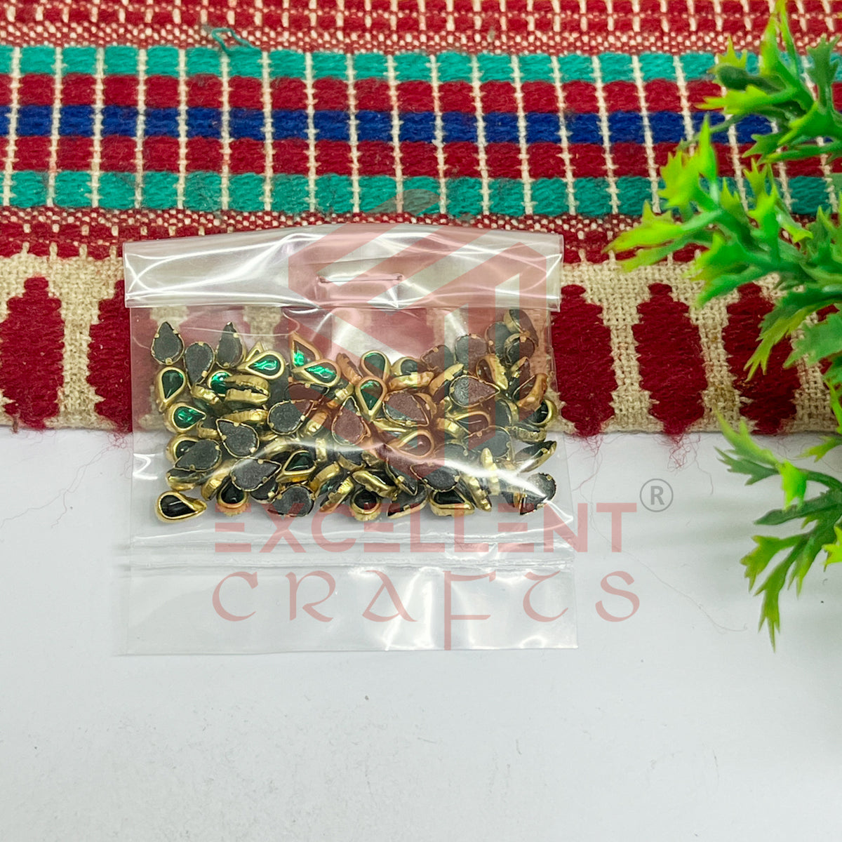 3x5mm Teardop Shape Glass Kundan Stones-100 Pcs