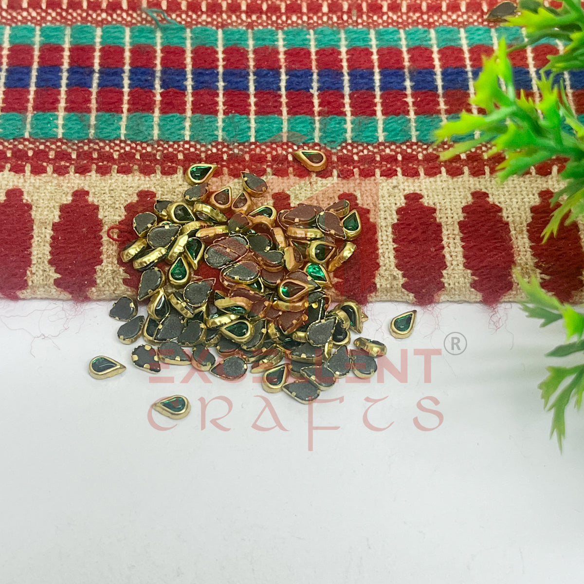 3x5mm Teardop Shape Glass Kundan Stones-100 Pcs
