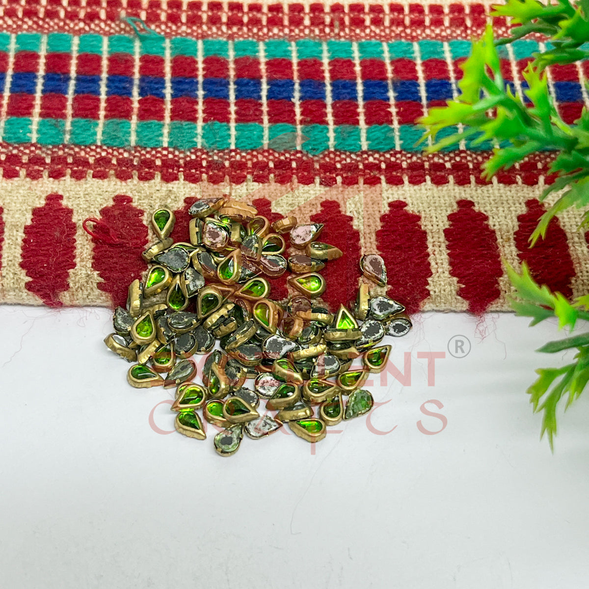 3x5mm Teardop Shape Glass Kundan Stones-100 Pcs