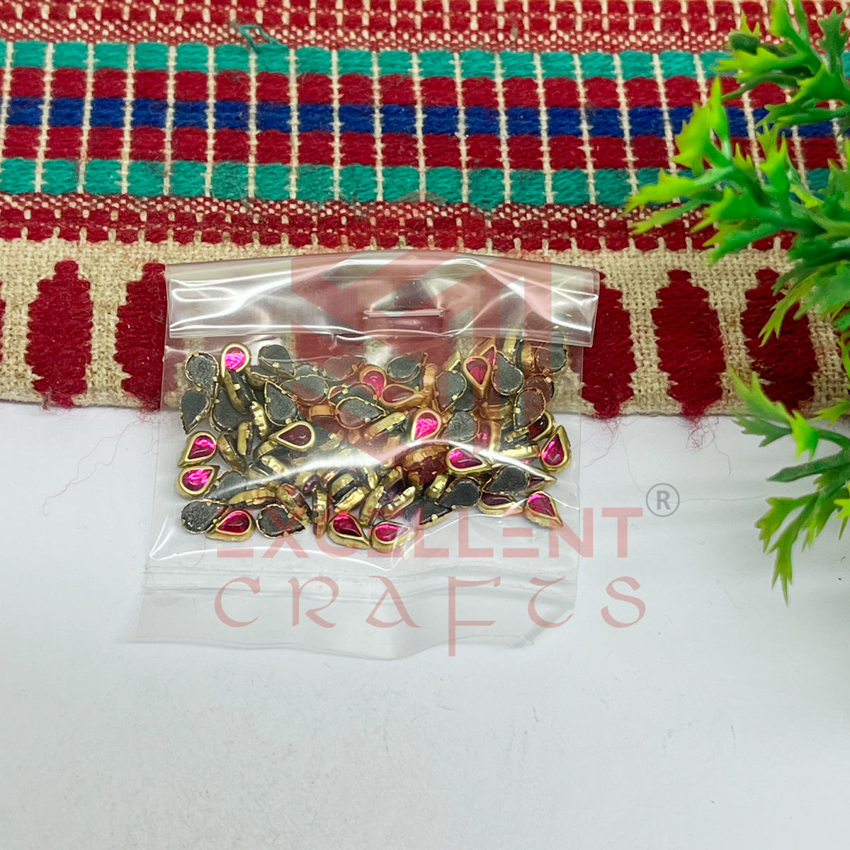 3x5mm Teardop Shape Glass Kundan Stones-100 Pcs