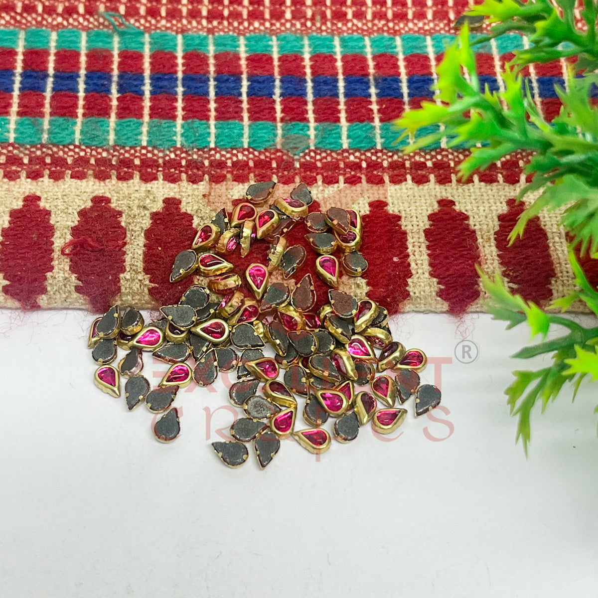 3x5mm Teardop Shape Glass Kundan Stones-100 Pcs