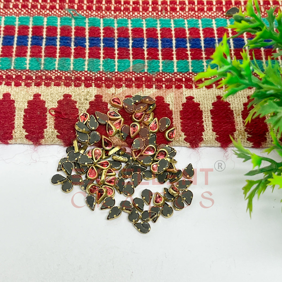 3x5mm Teardop Shape Glass Kundan Stones-100 Pcs