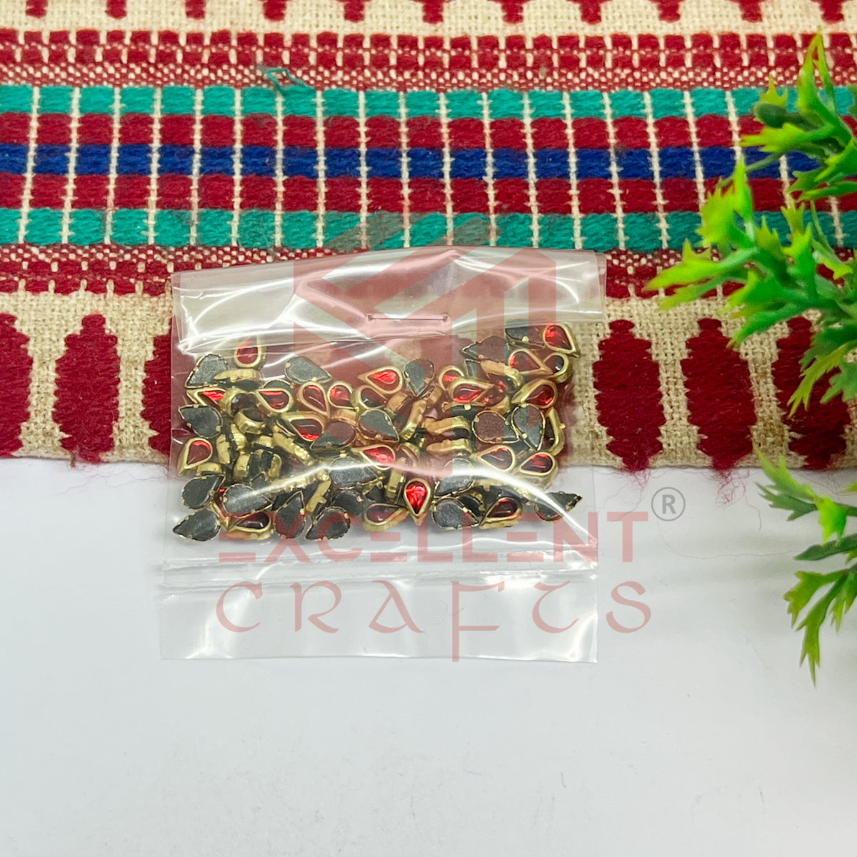 3x5mm Teardop Shape Glass Kundan Stones-100 Pcs