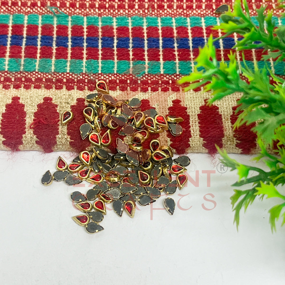 3x5mm Teardop Shape Glass Kundan Stones-100 Pcs
