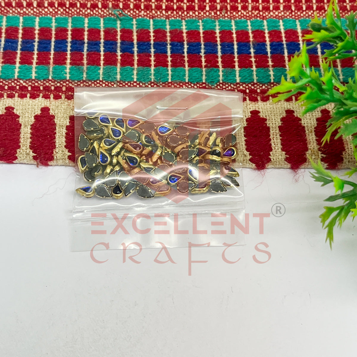 3x5mm Teardop Shape Glass Kundan Stones-100 Pcs
