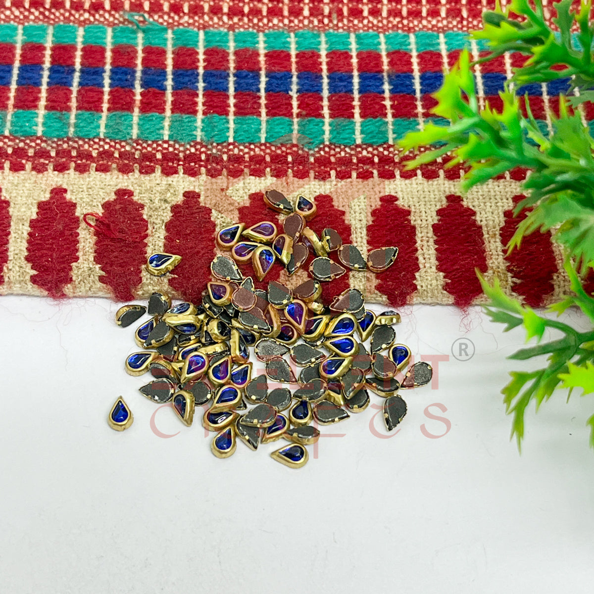 3x5mm Teardop Shape Glass Kundan Stones-100 Pcs
