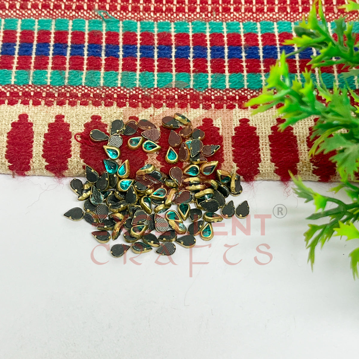 3x5mm Teardop Shape Glass Kundan Stones-100 Pcs