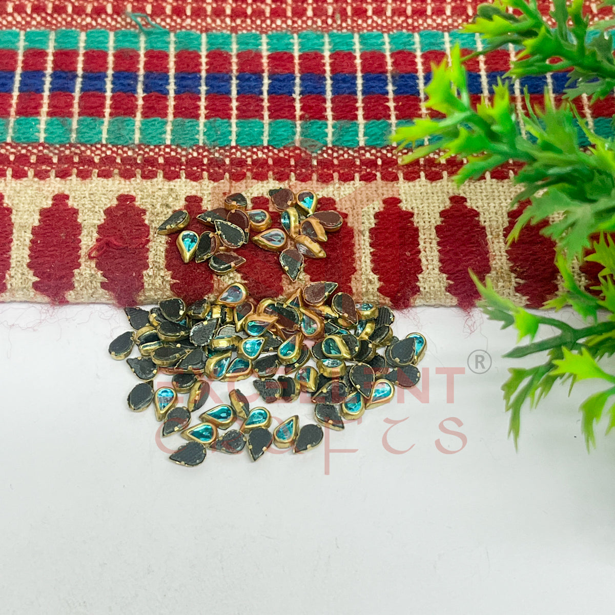 3x5mm Teardop Shape Glass Kundan Stones-100 Pcs