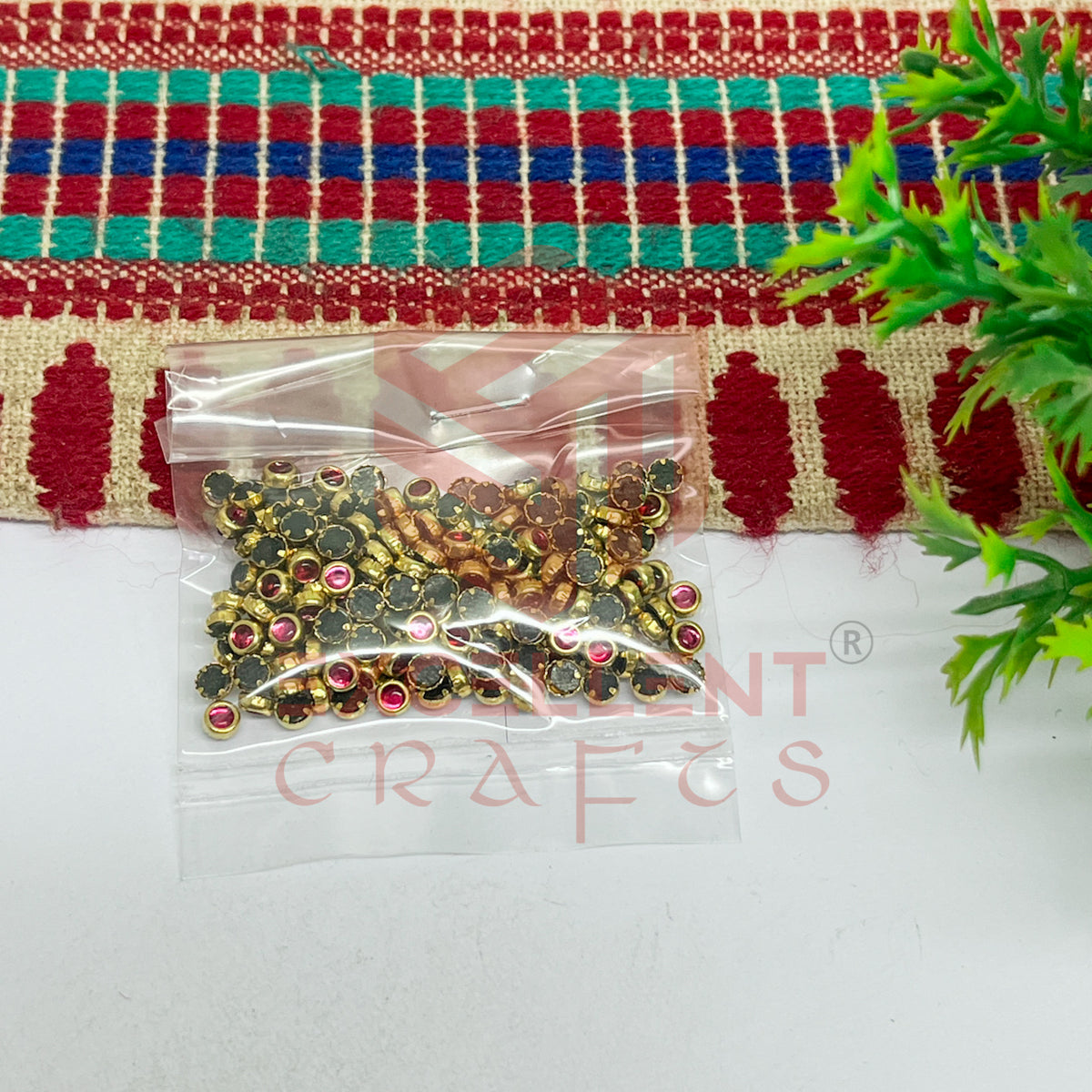 3mm Round Shape Glass Kundan Stones-100 Pcs
