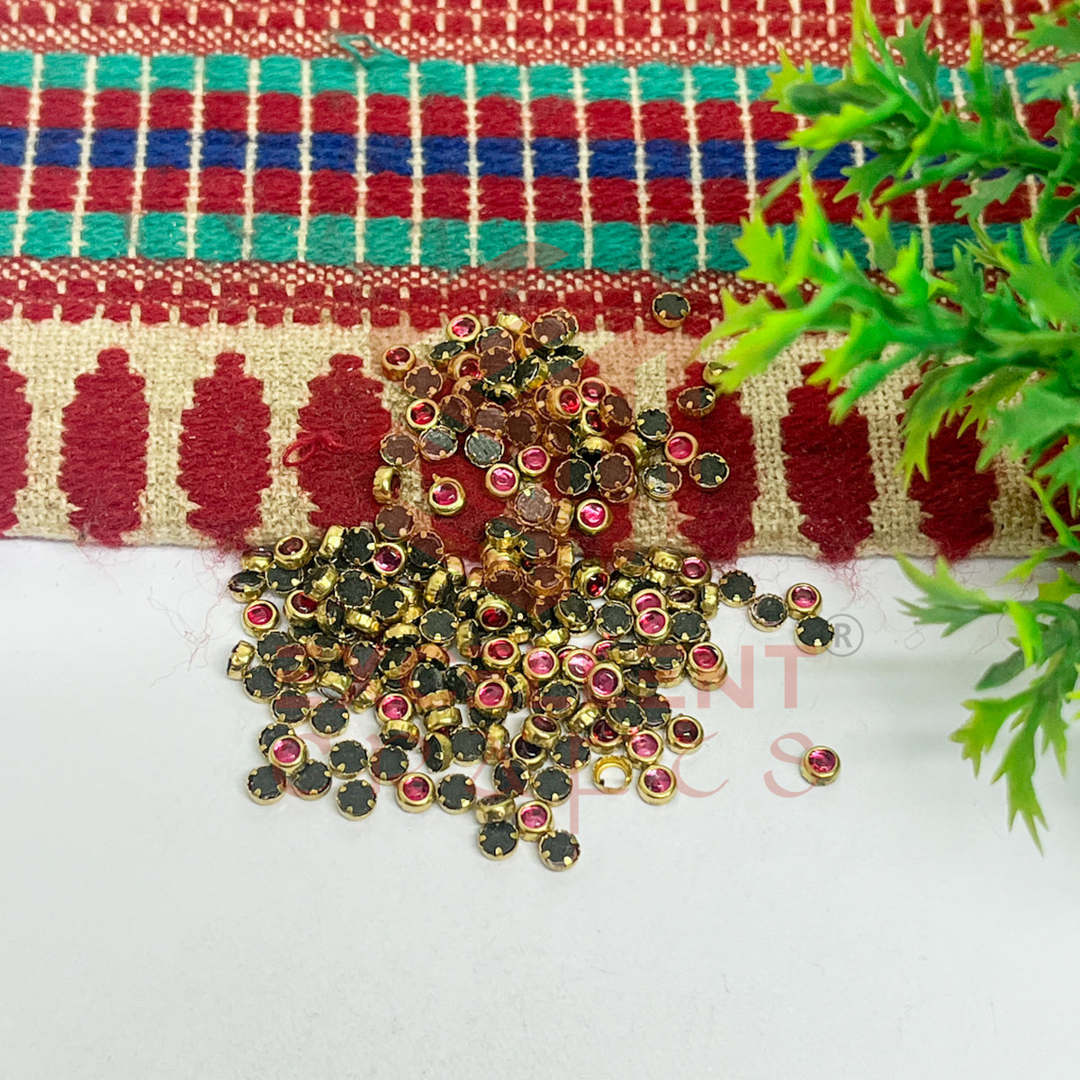 3mm Round Shape Glass Kundan Stones-100 Pcs