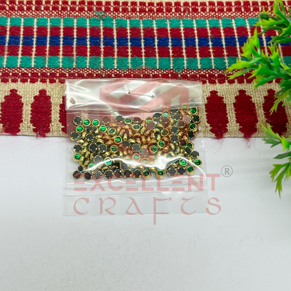 3mm Round Shape Glass Kundan Stones-100 Pcs