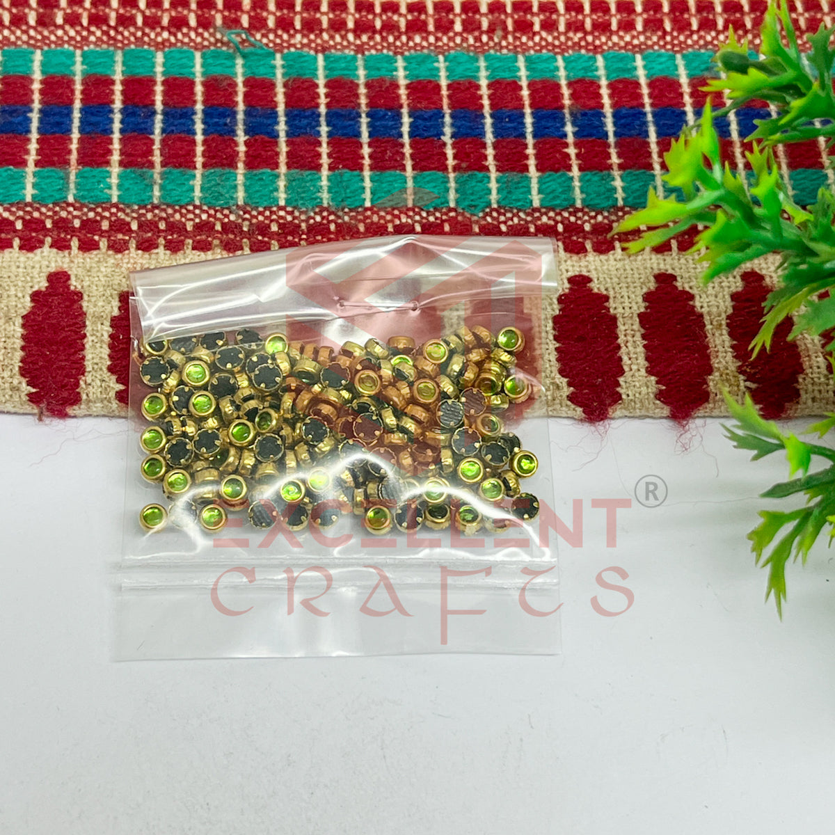3mm Round Shape Glass Kundan Stones-100 Pcs