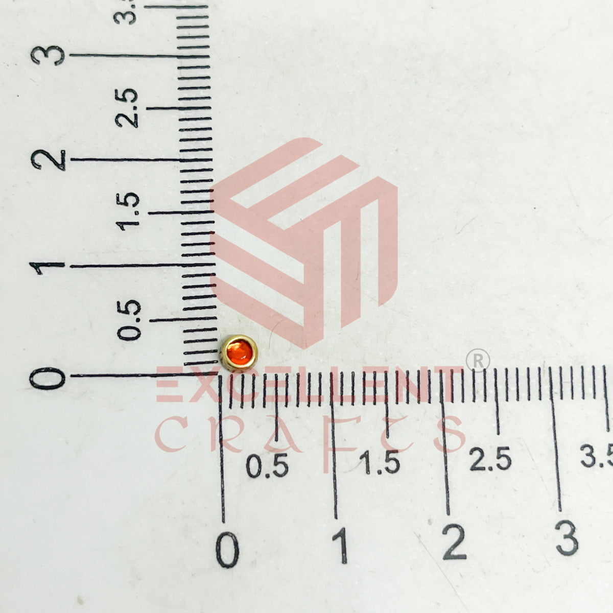 3mm Round Shape Glass Kundan Stones-100 Pcs