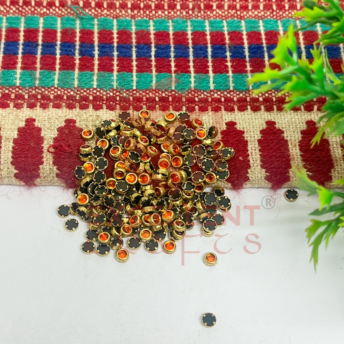 3mm Round Shape Glass Kundan Stones-100 Pcs