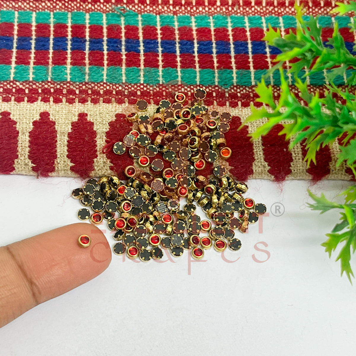 3mm Round Shape Glass Kundan Stones-100 Pcs