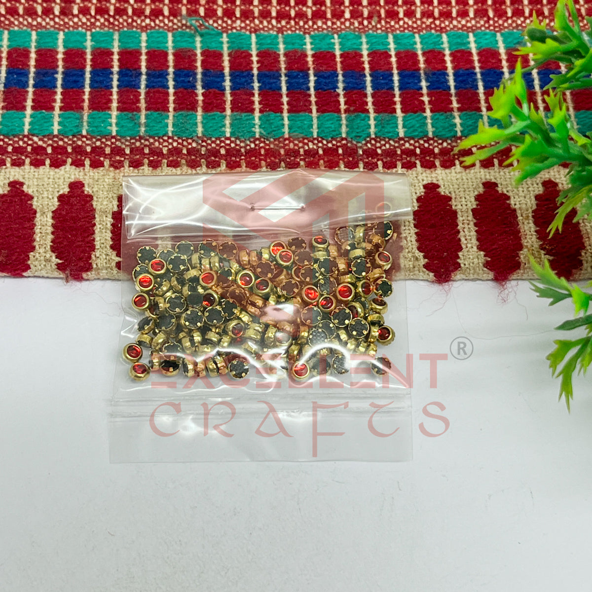 3mm Round Shape Glass Kundan Stones-100 Pcs