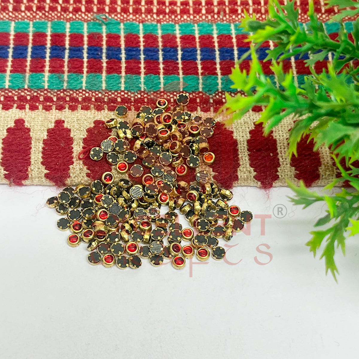 3mm Round Shape Glass Kundan Stones-100 Pcs