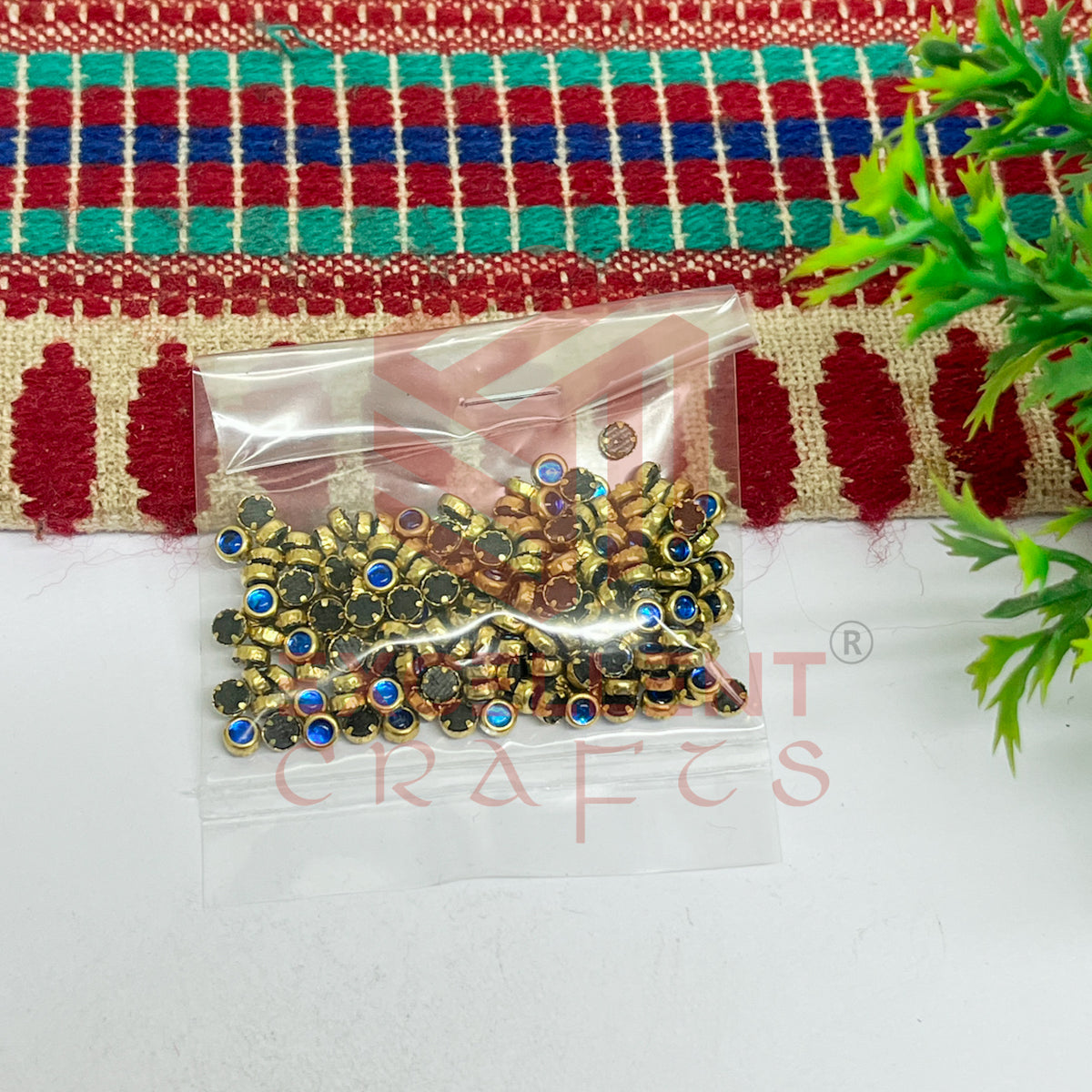 3mm Round Shape Glass Kundan Stones-100 Pcs
