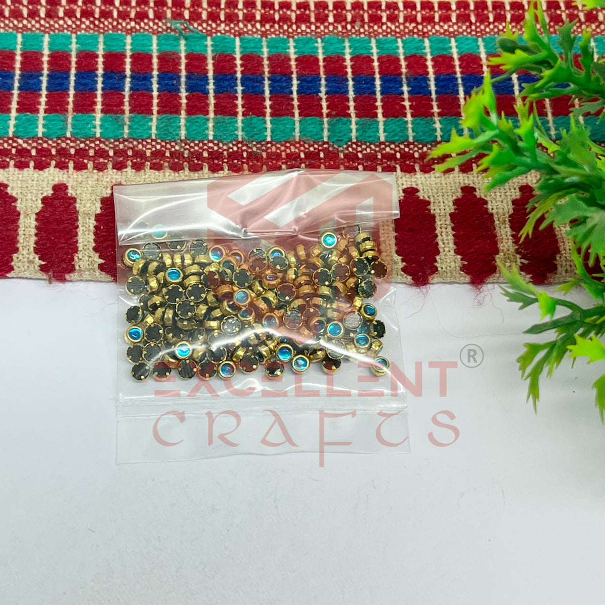 3mm Round Shape Glass Kundan Stones-100 Pcs