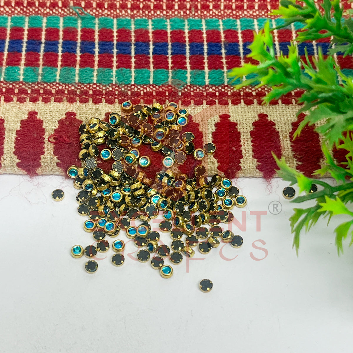 3mm Round Shape Glass Kundan Stones-100 Pcs