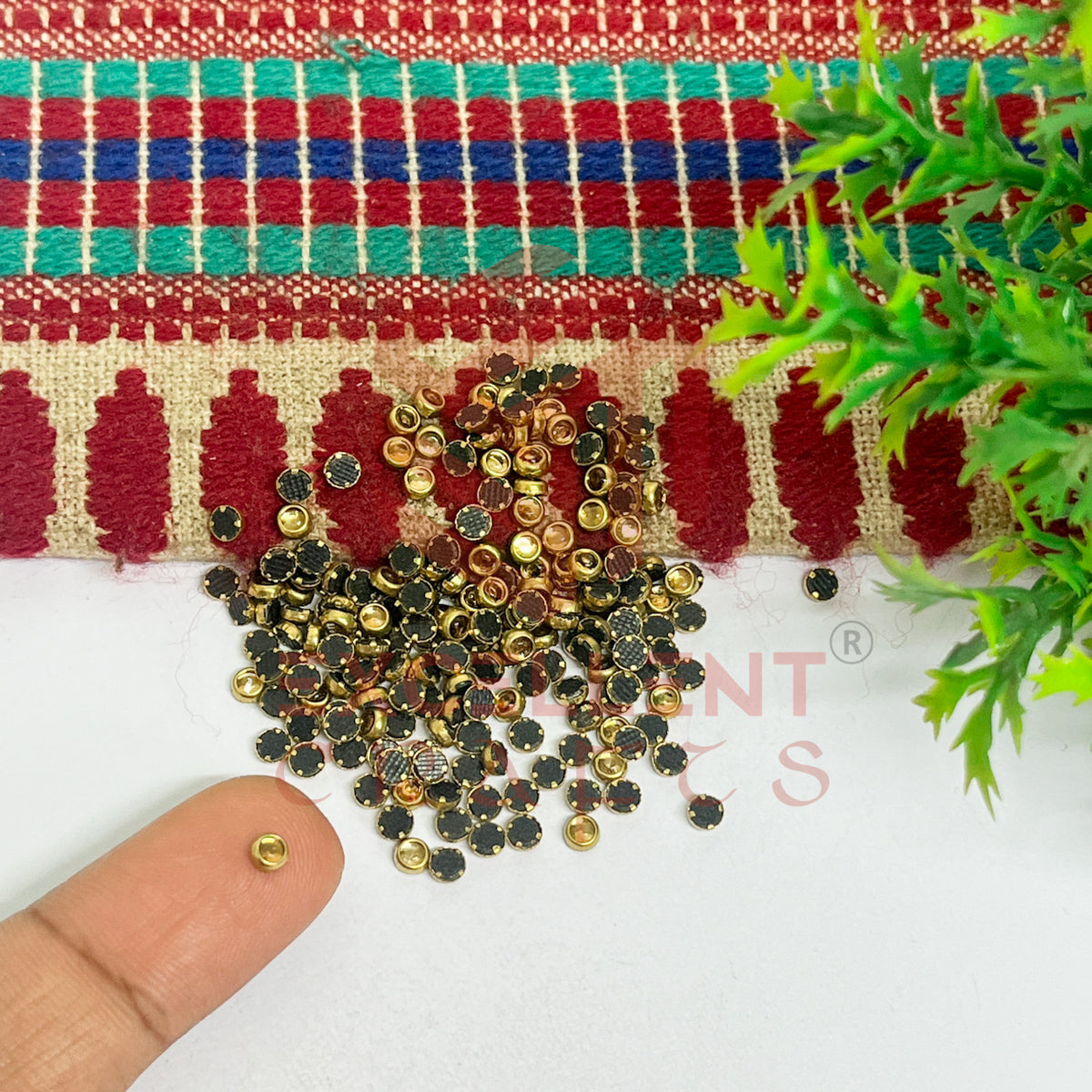 3mm Round Shape Glass Kundan Stones-100 Pcs