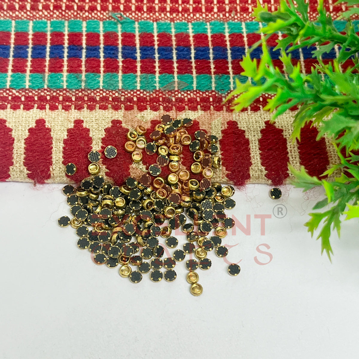 3mm Round Shape Glass Kundan Stones-100 Pcs